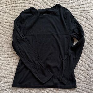 a new day Black Ribbed Crewneck Top